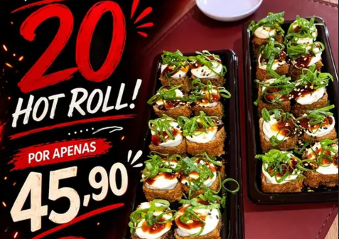 Hot Roll Salmão e Cream Cheese 20 uni.